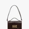 Sac Dorian en cuir marron foncé gaufré Sac Dorian en cuir marron foncé gaufré