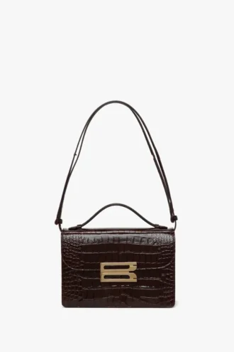 Sac Dorian en cuir marron foncé gaufré Sac Dorian en cuir marron foncé gaufré