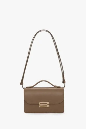 Sac Dorian petit format en cuir gris tourterelle