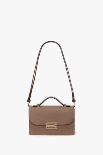 Sac Dorian petit format en cuir gris tourterelle