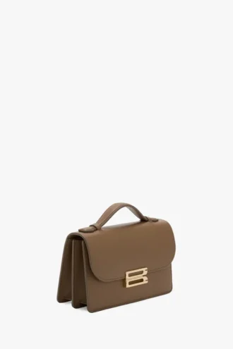 Sac Dorian petit format en cuir gris tourterelle