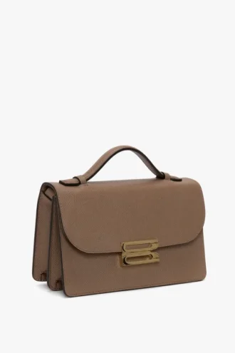 Sac Dorian petit format en cuir gris tourterelle