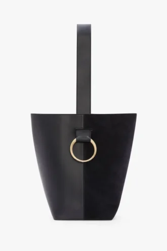 Sac seau Dia en cuir bleu marine