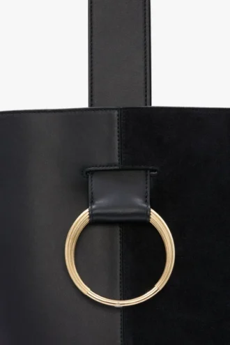 Sac seau Dia en cuir bleu marine
