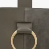 Sac seau Dia en cuir gris galet Sac seau Dia en cuir gris galet