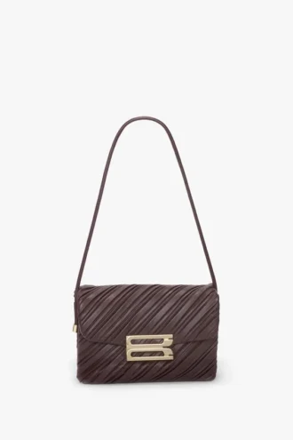 Sac Soft Dorian en cuir plissé bordeaux