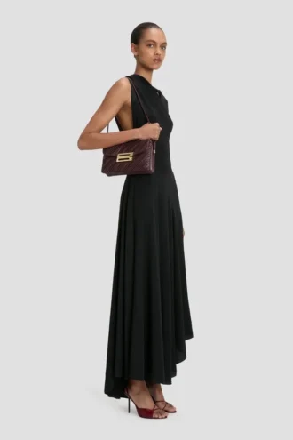 Sac Soft Dorian en cuir plissé bordeaux