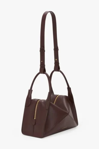 Sac Victoria Plié en cuir bordeaux