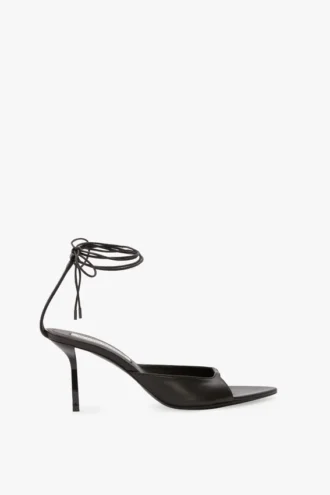 Sandale à talon aiguille Eliza 75 en cuir noir Sandale à talon aiguille Eliza 75 en cuir noir
