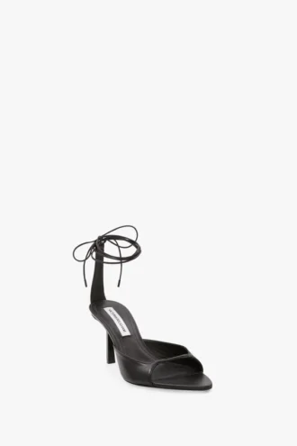 Sandale à talon aiguille Eliza 75 en cuir noir Sandale à talon aiguille Eliza 75 en cuir noir
