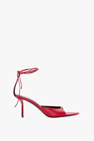 Sandale à talon aiguille Eliza 75 en cuir rouge