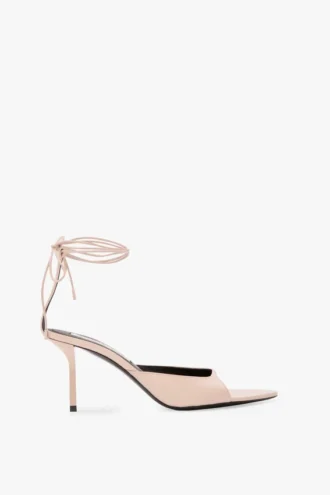 Sandales à talons aiguilles Eliza 75 en cuir rose pâle Sandales à talons aiguilles Eliza 75 en cuir rose pâle