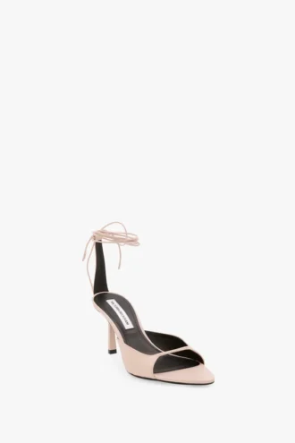 Sandales à talons aiguilles Eliza 75 en cuir rose pâle Sandales à talons aiguilles Eliza 75 en cuir rose pâle