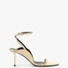 Sandales à talons aiguilles ornées The Victoria 75 en satin sable