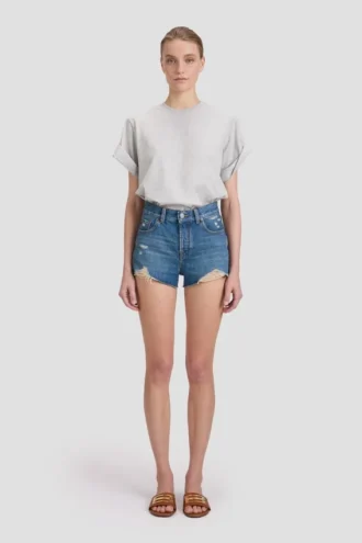 Short délavé bleu moyen