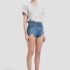 Short délavé bleu moyen