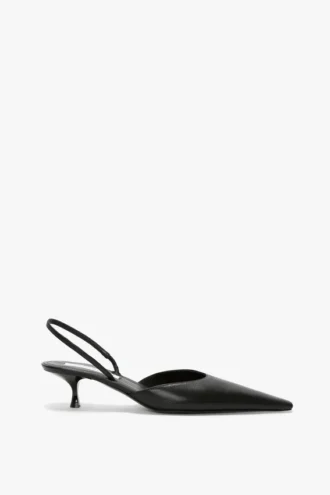 Sloane Halter Back 45 en cuir noir