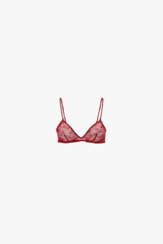 Soutien-gorge en dentelle rouge coquelicot