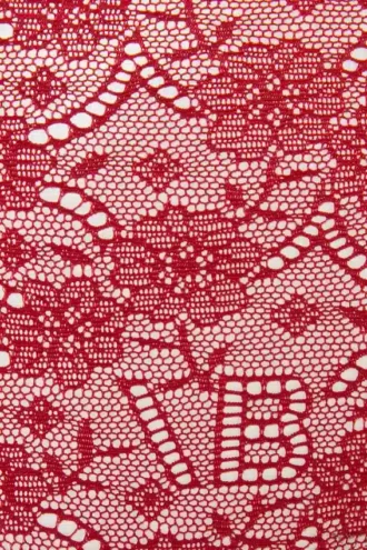 Culotte en dentelle monogrammée rouge coquelicot