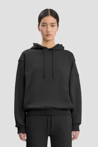 Sweat à capuche brodé du logo en noir