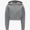 Sweat à capuche court et structuré, gris chiné Sweat à capuche court et structuré, gris chiné