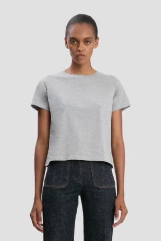 T-shirt ajusté Shrunken en gris chiné