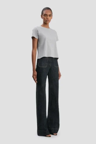 T-shirt ajusté Shrunken en gris chiné