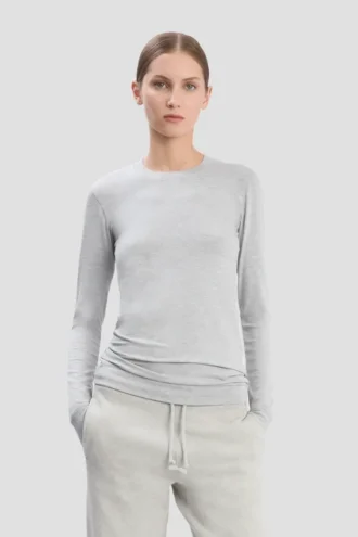 T-shirt à manches longues gris chiné