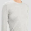 T-shirt à manches longues gris chiné T-shirt à manches longues gris chiné