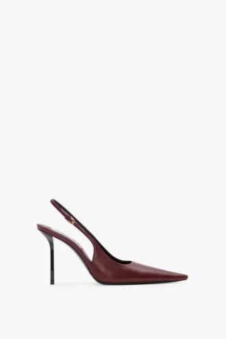 The Victoria Stiletto Slingback 100 en cuir bordeaux The Victoria Stiletto Slingback 100 en cuir bordeaux