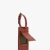 Étiquette à bagages en cuir gaufré croco rouge brique
