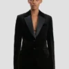 Veste ajustée en velours noir Veste ajustée en velours noir