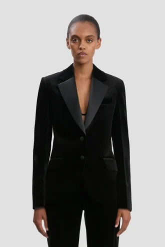 Veste ajustée en velours noir