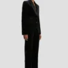 Veste ajustée en velours noir Veste ajustée en velours noir
