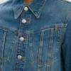 Veste en denim délavé bleu moyen Veste en denim délavé bleu moyen