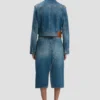 Veste en denim délavé bleu moyen Veste en denim délavé bleu moyen