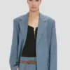 Veste à revers cranté bleu nuage Veste à revers cranté bleu nuage
