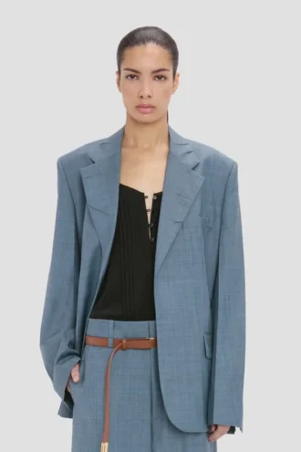 Veste à revers cranté bleu nuage