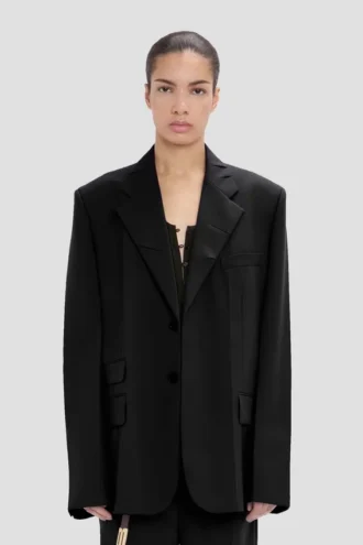 Veste à revers cranté en noir