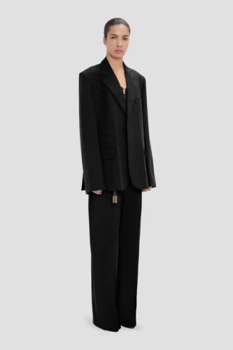 Veste à revers cranté en noir