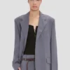 Veste à revers crantés couleur silex Veste à revers crantés couleur silex