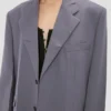 Veste à revers crantés couleur silex Veste à revers crantés couleur silex