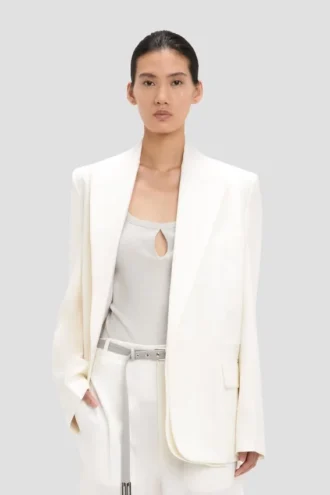 Veste à revers détachables, blanc cassé