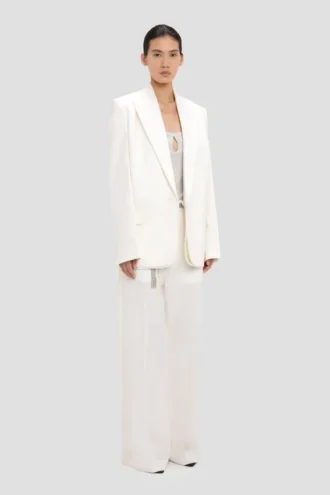Veste à revers détachables, blanc cassé