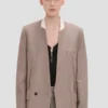 Veste sans col en couleur limestone Veste sans col en couleur limestone